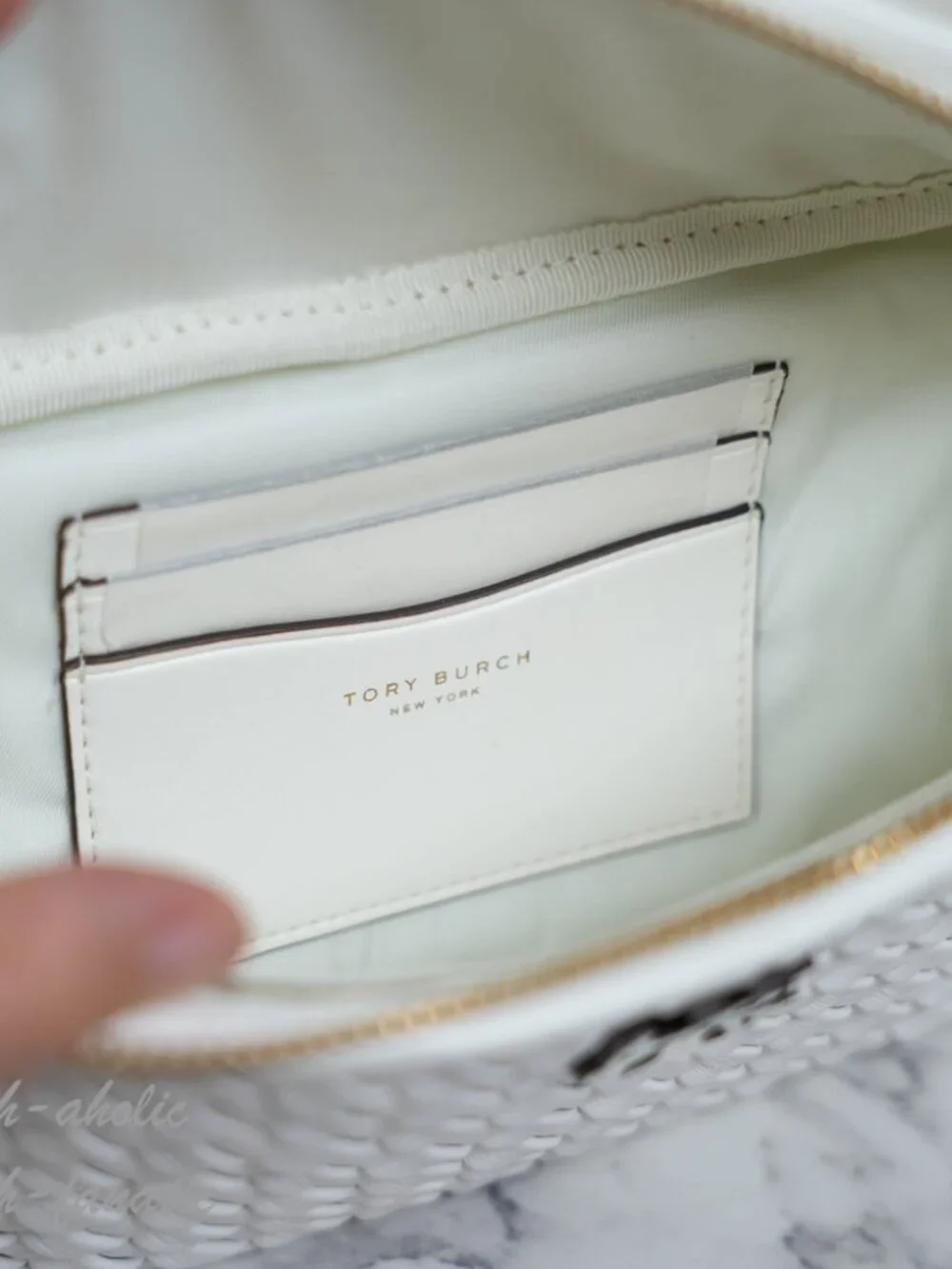 Tory Burch Thea Woven Belt Bag in White Leather NWT